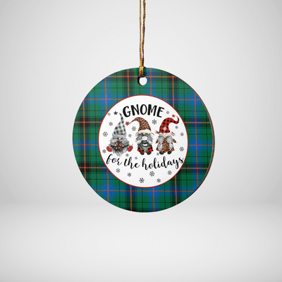 Clan Davidson Ancient Tartan Tartan Crest Gnome Round Ceramic Ornament