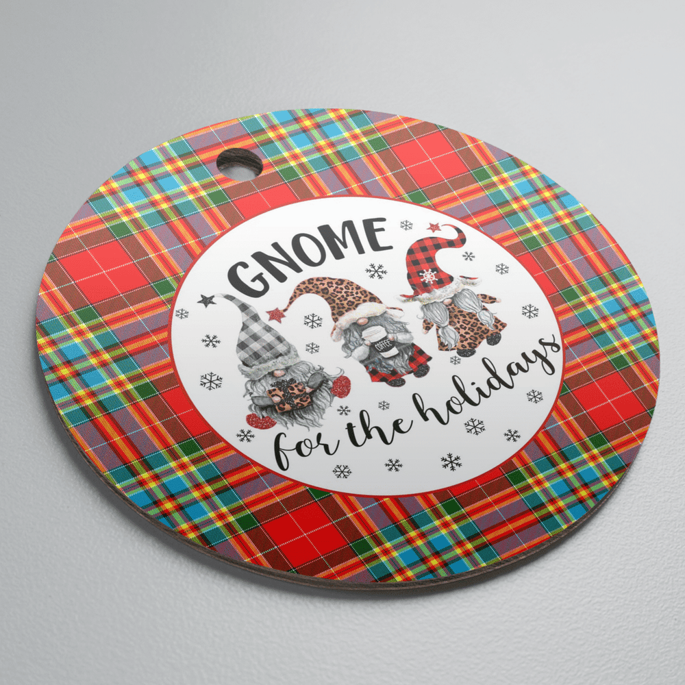 Clan Chattan Tartan Tartan Crest Gnome Round Ceramic Ornament LU33 Chattan Tartan Tartan Christmas