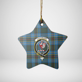 Clan Cockburn Modern Tartan Crest Star Ceramic Ornament FW43 Cockburn Modern Tartan Tartan Christmas