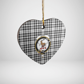 Clan Scott Black & White Modern Tartan Crest Heart Ceramic Ornament QW29 Scott Black & White Modern Tartan Tartan Christmas