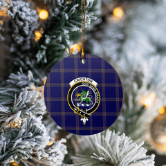 Clan Crichton Tartan Crest Round Ceramic Ornament DC29 Crichton Tartan Tartan Christmas