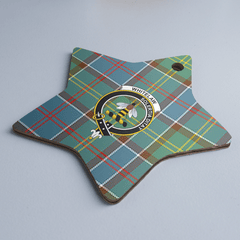 Clan Whitelaw Tartan Crest Star Ceramic Ornament QY60 Whitelaw Tartan Tartan Christmas