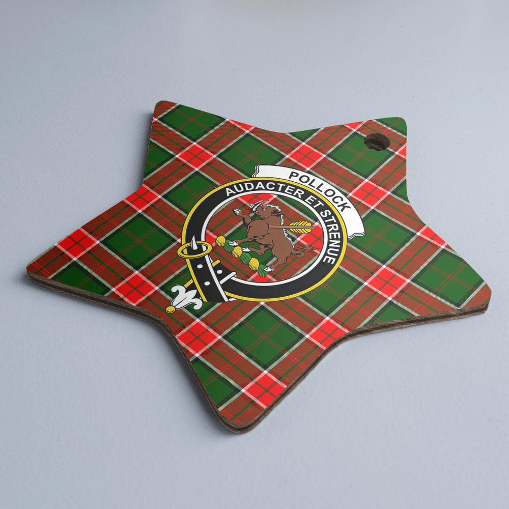 Clan Pollock Modern Tartan Crest Star Ceramic Ornament MH77 Pollock Modern Tartan Tartan Christmas