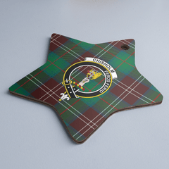Clan Chisholm Hunting Ancient Tartan Crest Star Ceramic Ornament TN95 Chisholm Hunting Ancient Tartan Tartan Christmas