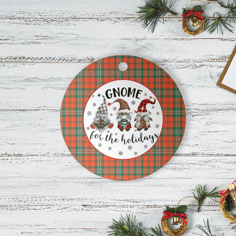 Clan Scott Ancient Tartan Tartan Crest Gnome Round Ceramic Ornament XV49 Scott Ancient Tartan Tartan Christmas