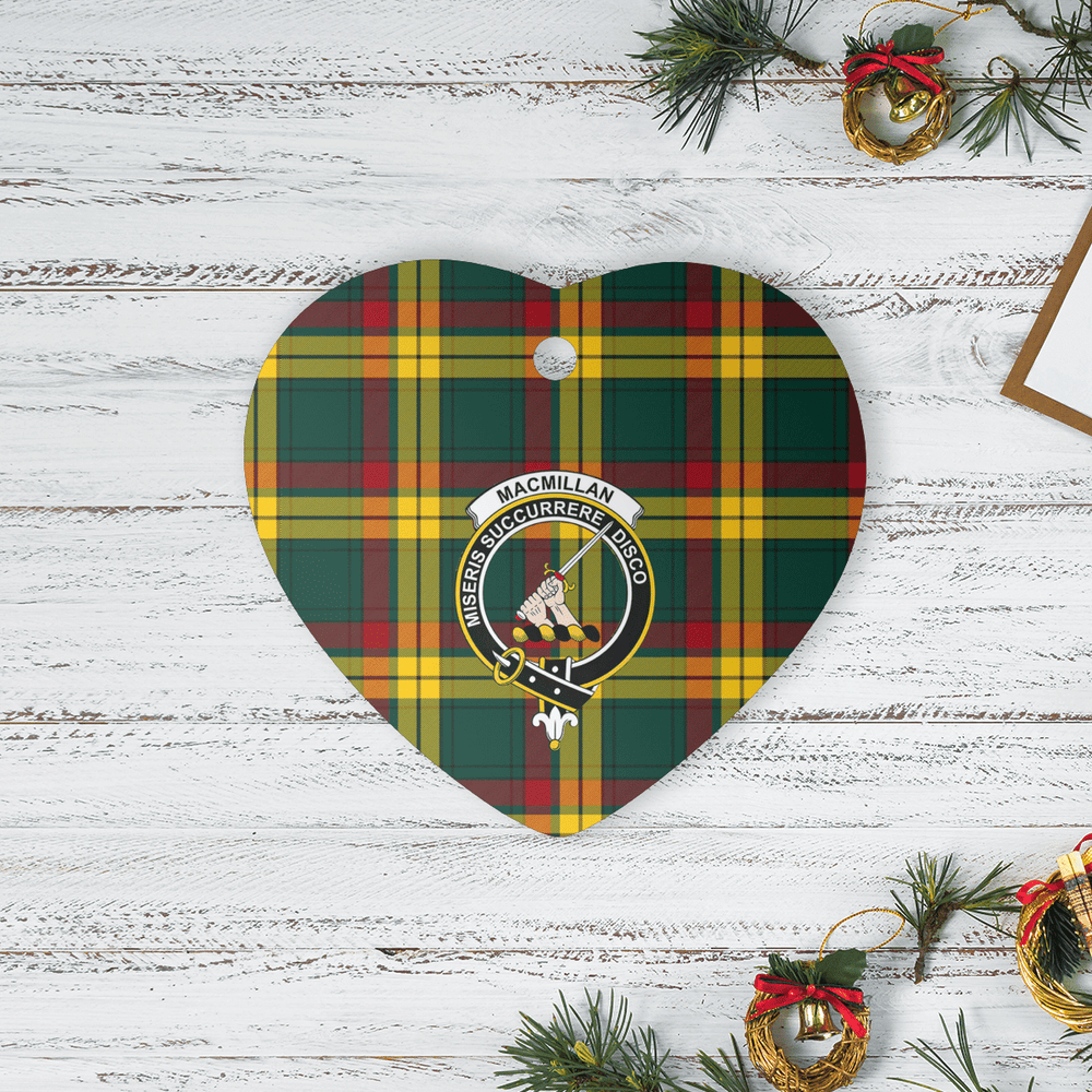Clan MacMillan Old Modern Tartan Crest Heart Ceramic Ornament HH89 MacMillan Old Modern Tartan Tartan Christmas