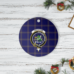 Clan Crichton Tartan Crest Round Ceramic Ornament DC29 Crichton Tartan Tartan Christmas