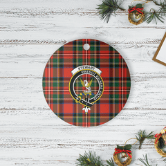Clan Stewart Royal Modern Tartan Crest Round Ceramic Ornament LI61 Stewart Royal Modern Tartan Tartan Christmas
