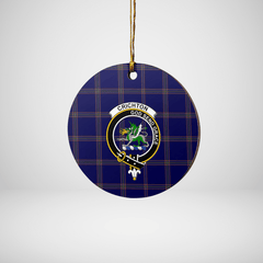 Clan Crichton Tartan Crest Round Ceramic Ornament DC29 Crichton Tartan Tartan Christmas