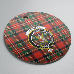Clan Stewart Royal Modern Tartan Crest Round Ceramic Ornament LI61 Stewart Royal Modern Tartan Tartan Christmas