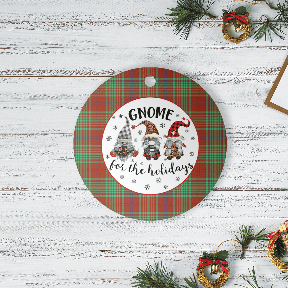 Clan MacGillivray Hunting Ancient Tartan Tartan Crest Gnome Round Ceramic Ornament WZ42 MacGillivray Hunting Ancient Tartan Tartan Christmas