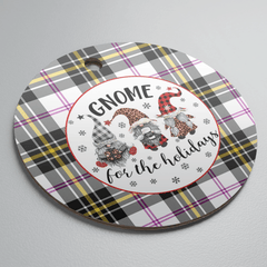 Clan MacPherson Dress Modern Tartan Tartan Crest Gnome Round Ceramic Ornament CL82 MacPherson Dress Modern Tartan Tartan Christmas