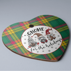 Clan MacMillan Old Ancient Tartan Tartan Crest Gnome Heart Ceramic Ornament DM97 MacMillan Old Ancient Tartan Tartan Christmas