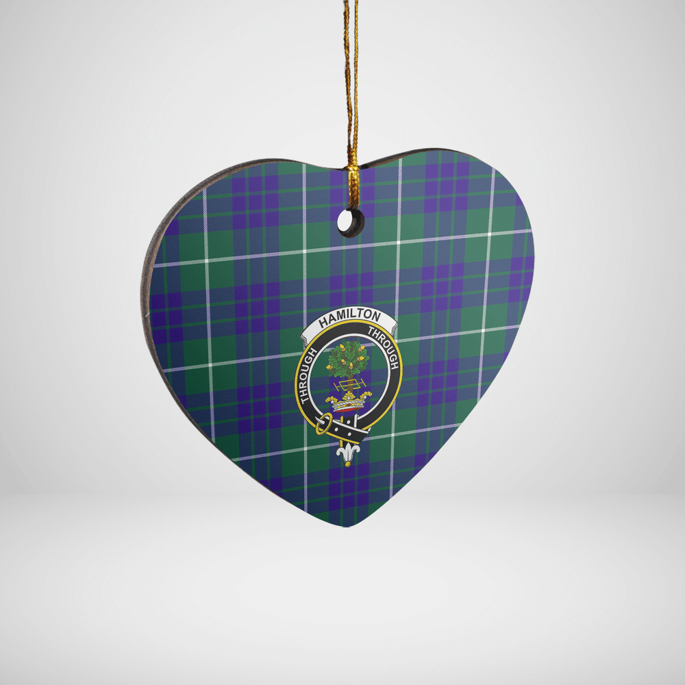 Clan Hamilton Hunting Modern Tartan Crest Heart Ceramic Ornament HD57 Hamilton Hunting Modern Tartan Tartan Christmas