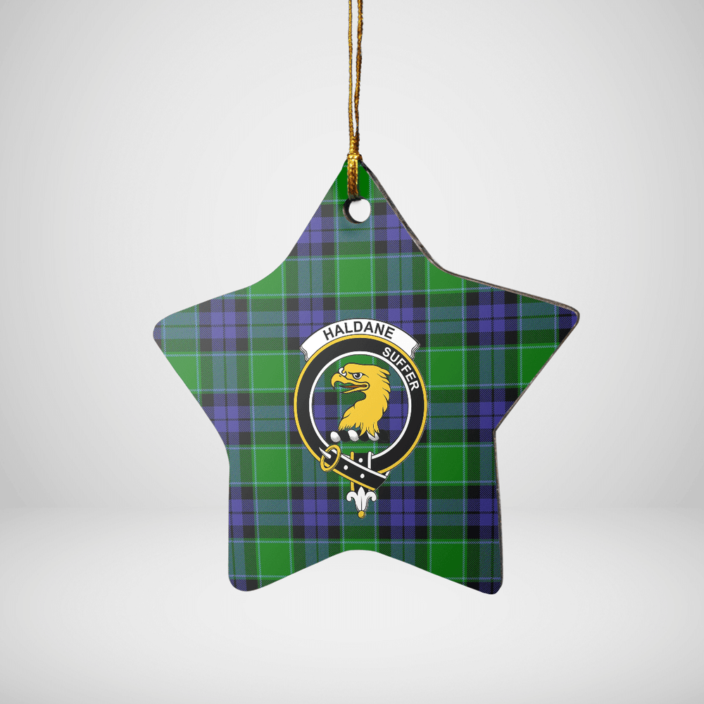 Clan Haldane 2 Tartan Crest Star Ceramic Ornament QH54 Haldane 2 Tartan Tartan Christmas