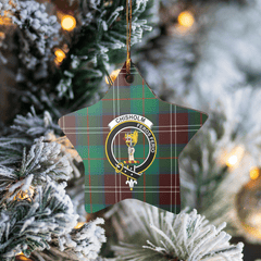 Clan Chisholm Hunting Ancient Tartan Crest Star Ceramic Ornament TN95 Chisholm Hunting Ancient Tartan Tartan Christmas