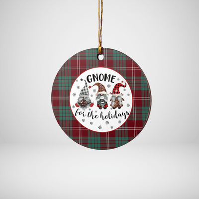 Clan Crawford Modern Tartan Tartan Crest Gnome Round Ceramic Ornament