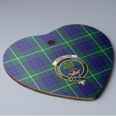 Clan Hamilton Hunting Modern Tartan Crest Heart Ceramic Ornament HD57 Hamilton Hunting Modern Tartan Tartan Christmas