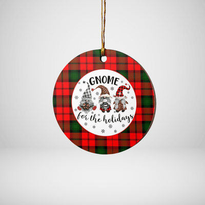 Clan Kerr Modern Tartan Tartan Crest Gnome Round Ceramic Ornament