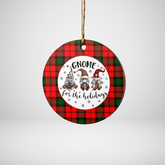 Clan Kerr Modern Tartan Tartan Crest Gnome Round Ceramic Ornament VI37 Kerr Modern Tartan Tartan Christmas