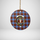 Clan Skirving (Edinburgh) Tartan Crest Round Ceramic Ornament WR79 Skirving (Edinburgh) Tartan Tartan Christmas
