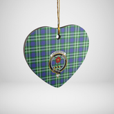 Clan Learmonth Tartan Crest Heart Ceramic Ornament VC56 Learmonth Tartan Tartan Christmas