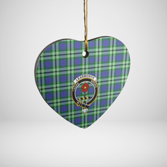 Clan Learmonth Tartan Crest Heart Ceramic Ornament VC56 Learmonth Tartan Tartan Christmas