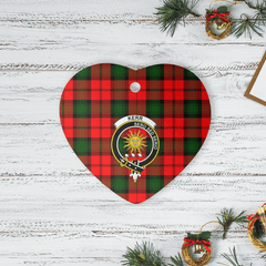 Clan Kerr Modern Tartan Crest Heart Ceramic Ornament VY91 Kerr Modern Tartan Tartan Christmas