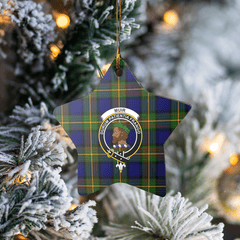 Clan Muir Tartan Crest Star Ceramic Ornament TJ26 Muir Tartan Tartan Christmas