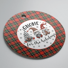 Clan Stewart (of Appin) Tartan Tartan Crest Gnome Round Ceramic Ornament XB96 Stewart (of Appin) Tartan Tartan Christmas