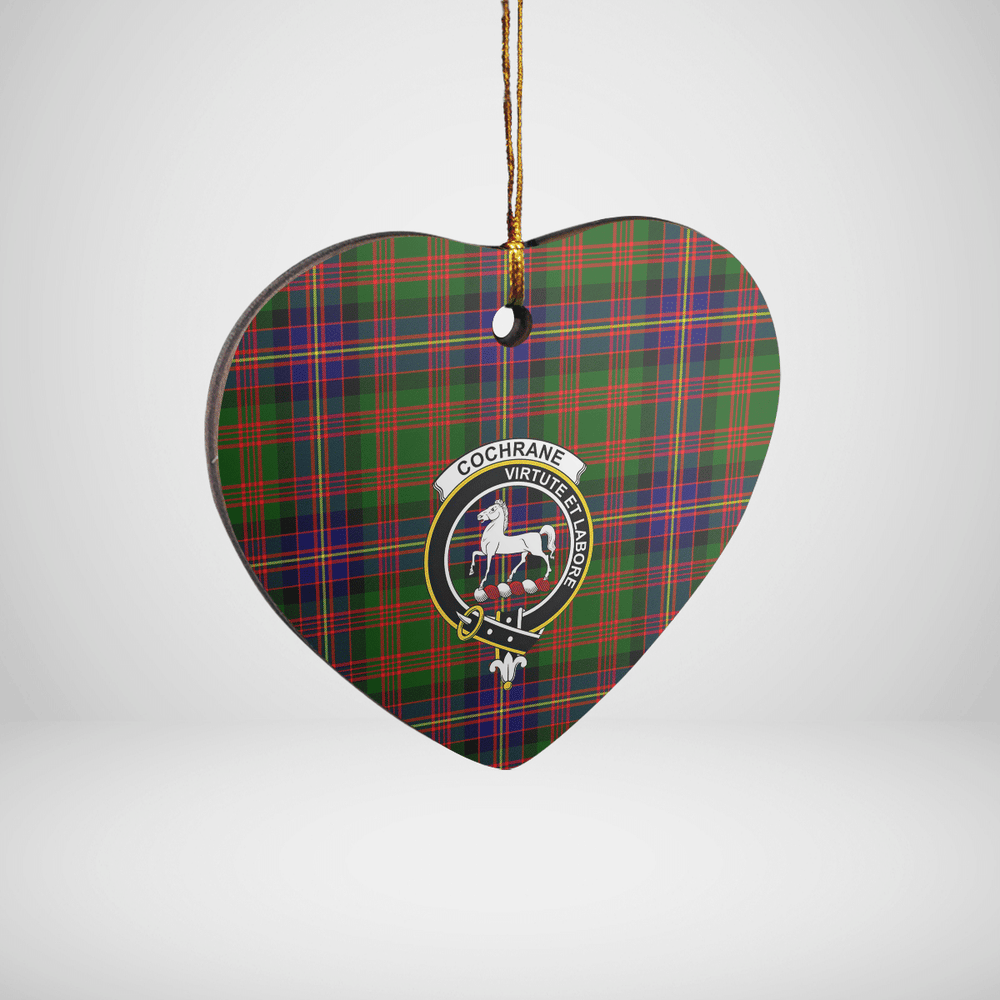 Clan Cochrane Modern Tartan Crest Heart Ceramic Ornament HJ82 Cochrane Modern Tartan Tartan Christmas