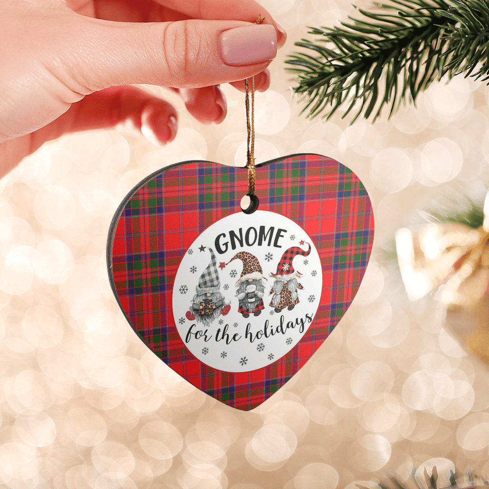 Clan MacGillivray Modern Tartan Tartan Crest Gnome Heart Ceramic Ornament SY56 MacGillivray Modern Tartan Tartan Christmas