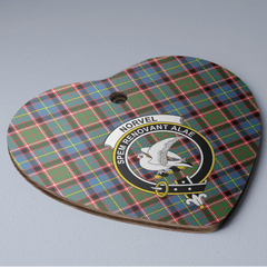 Clan Norvel (Stirling) Tartan Crest Heart Ceramic Ornament WA93 Norvel (Stirling) Tartan Tartan Christmas