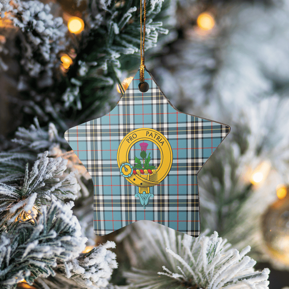 Clan Thomson Tartan Crest Star Ceramic Ornament NQ56 Thomson Tartan Tartan Christmas