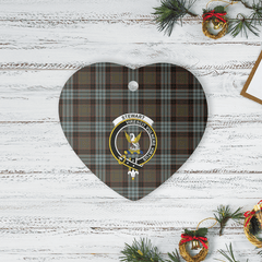 Clan Stewart Old Weathered Tartan Crest Heart Ceramic Ornament SJ58 Stewart Old Weathered Tartan Tartan Christmas