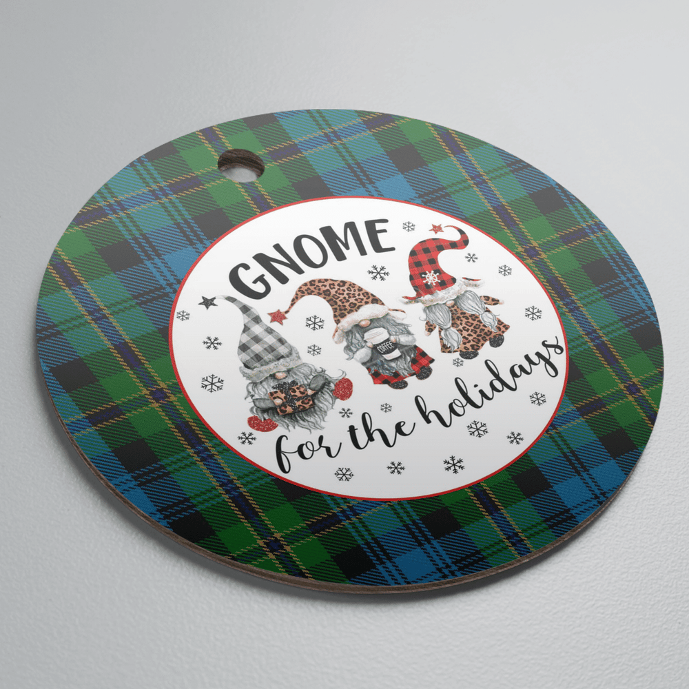 Clan Polaris Military Tartan Tartan Crest Gnome Round Ceramic Ornament FO91 Polaris Military Tartan Tartan Christmas