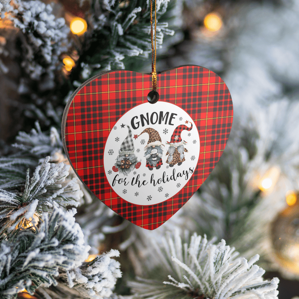 Clan MacIan Tartan Tartan Crest Gnome Heart Ceramic Ornament NL60 MacIan Tartan Tartan Christmas