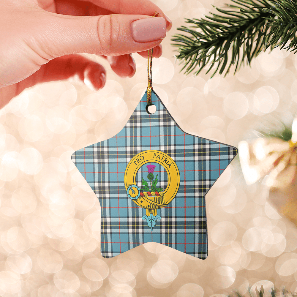 Clan Thomson Tartan Crest Star Ceramic Ornament NQ56 Thomson Tartan Tartan Christmas