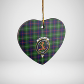 Clan Sutherland Modern Tartan Crest Heart Ceramic Ornament VF21 Sutherland Modern Tartan Tartan Christmas