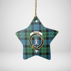 Clan MacKay Ancient Tartan Crest Star Ceramic Ornament MZ15 MacKay Ancient Tartan Tartan Christmas