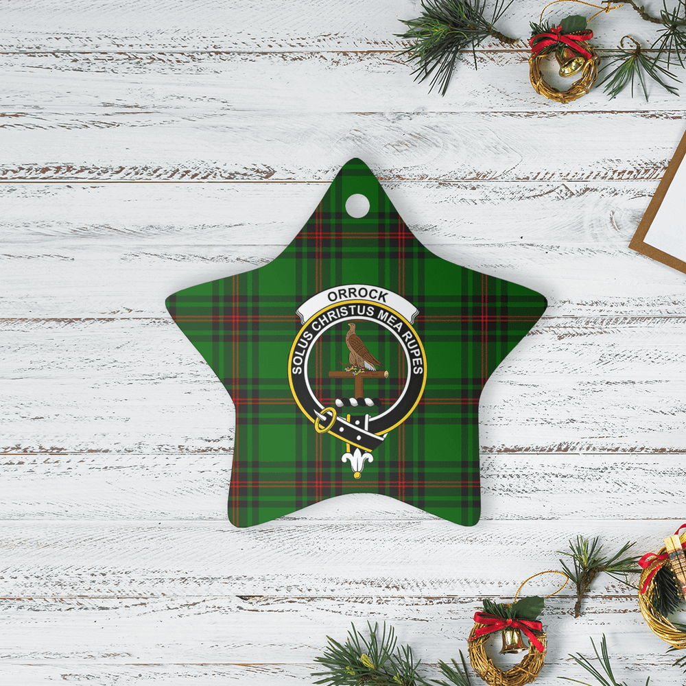 Clan Orrock (Fife) Tartan Crest Star Ceramic Ornament NG29 Orrock (Fife) Tartan Tartan Christmas