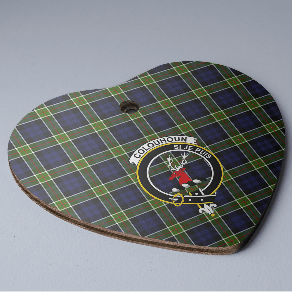 Clan Colquhoun Tartan Crest Heart Ceramic Ornament WK51 Colquhoun Tartan Tartan Christmas