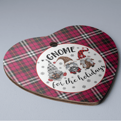Clan Little Tartan Tartan Crest Gnome Heart Ceramic Ornament GO23 Little Tartan Tartan Christmas