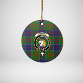 Clan Stewart of Appin Hunting Modern Tartan Crest Round Ceramic Ornament GW98 Stewart of Appin Hunting Modern Tartan Tartan Christmas
