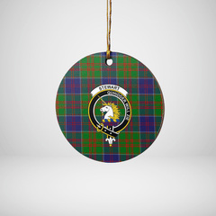Clan Stewart of Appin Hunting Modern Tartan Crest Round Ceramic Ornament GW98 Stewart of Appin Hunting Modern Tartan Tartan Christmas