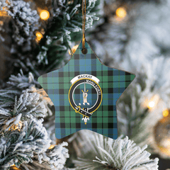 Clan MacKay Ancient Tartan Crest Star Ceramic Ornament MZ15 MacKay Ancient Tartan Tartan Christmas