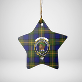 Clan Muir Tartan Crest Star Ceramic Ornament TJ26 Muir Tartan Tartan Christmas