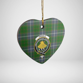Clan Pringle Tartan Crest Heart Ceramic Ornament DH34 Pringle Tartan Tartan Christmas