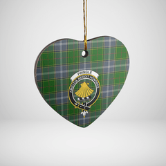 Clan Pringle Tartan Crest Heart Ceramic Ornament DH34 Pringle Tartan Tartan Christmas