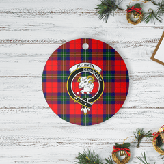 Clan Ruthven Modern Tartan Crest Round Ceramic Ornament XL32 Ruthven Modern Tartan Tartan Christmas